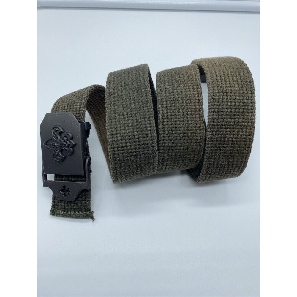 Boy Scouts Belt and Buckle Men's Large Green Adjustable 41" End to End